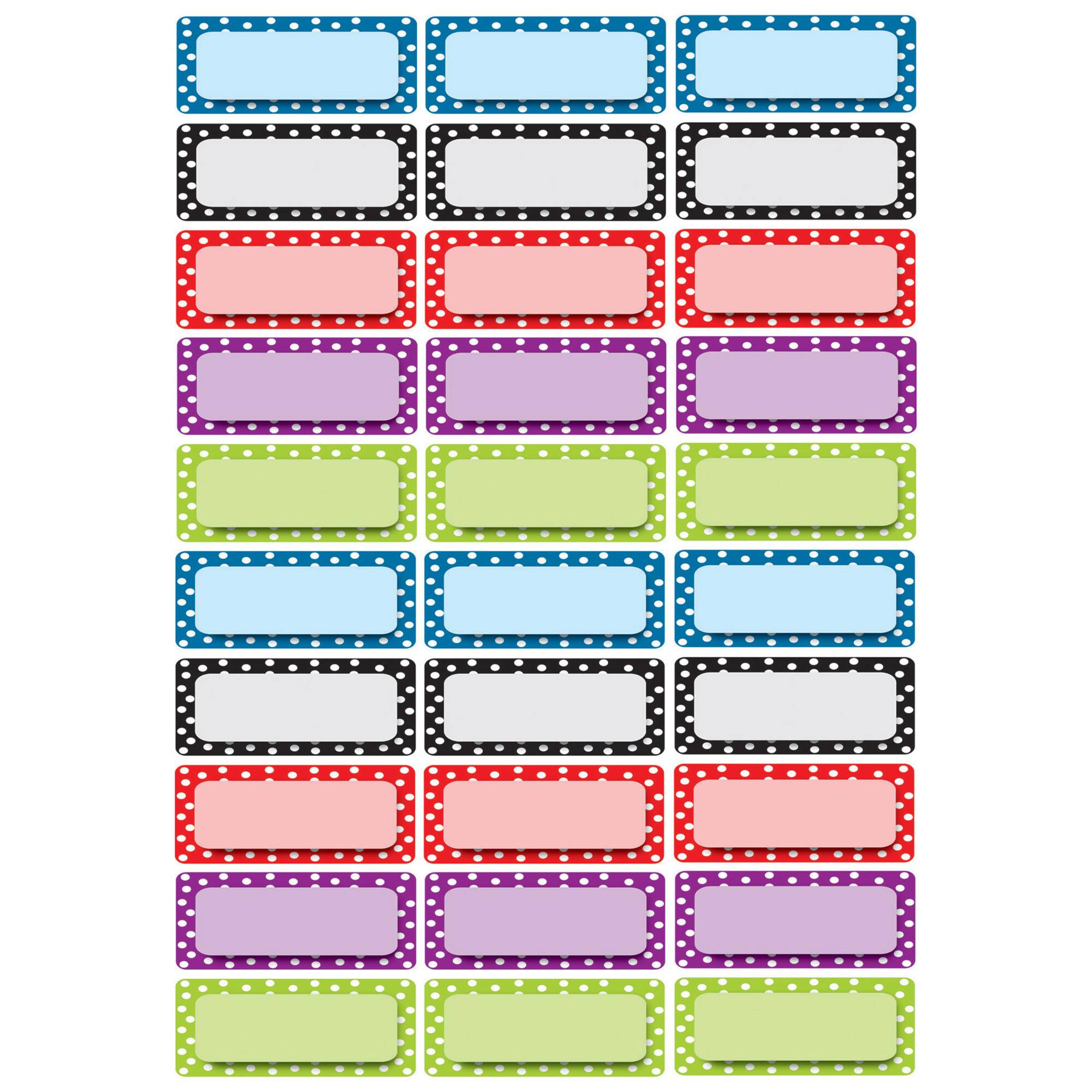 Ashley Productions Magnetic Small Nameplates, Color Dots Pattern (3 Packs)